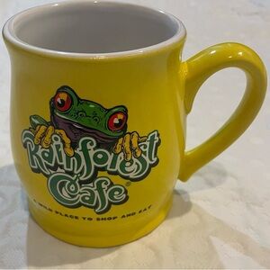 Rainforest Cafe Mug Yellow Coffee Cup Green Frog A Wild Place to Shop and Eat